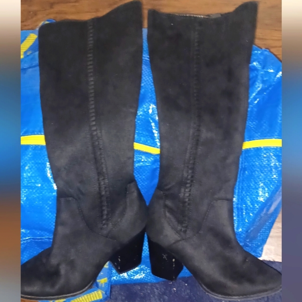 Sam Edelman black suede knee highs size 7